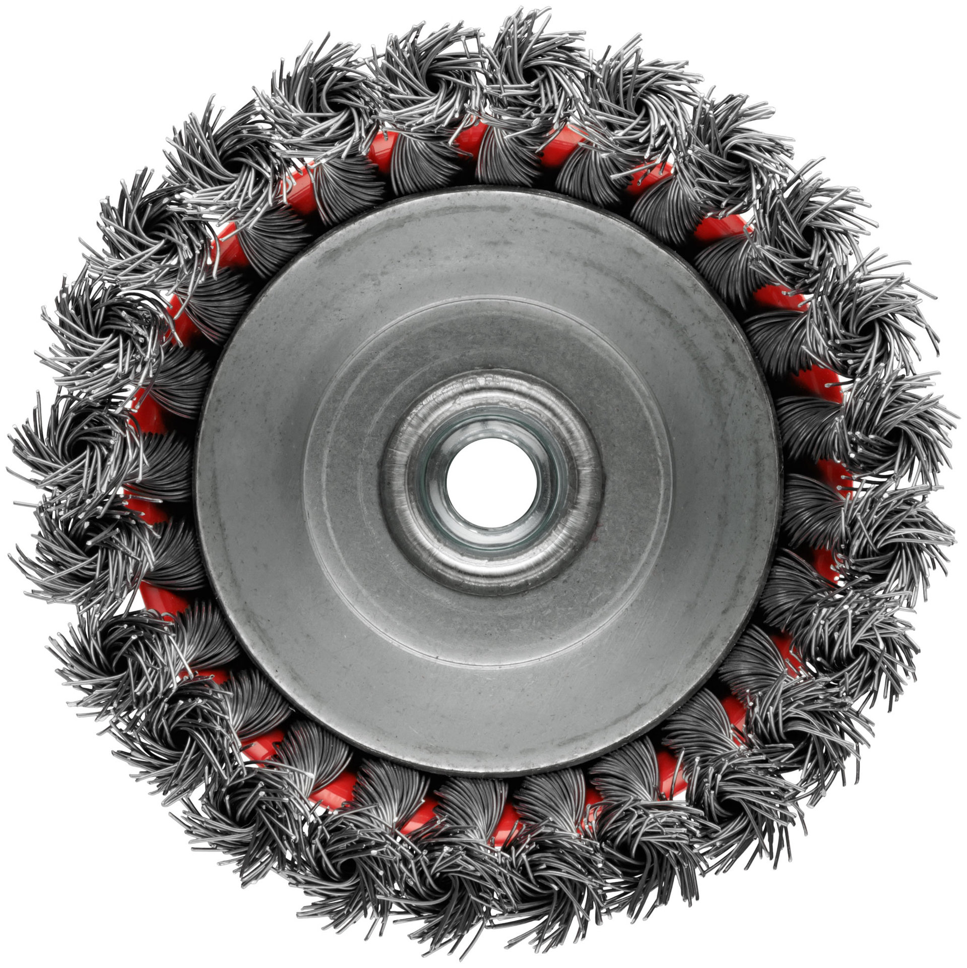 Корщетка-чашка, гайка М14, стальная витая проволока 125 мм, блистер (39099)