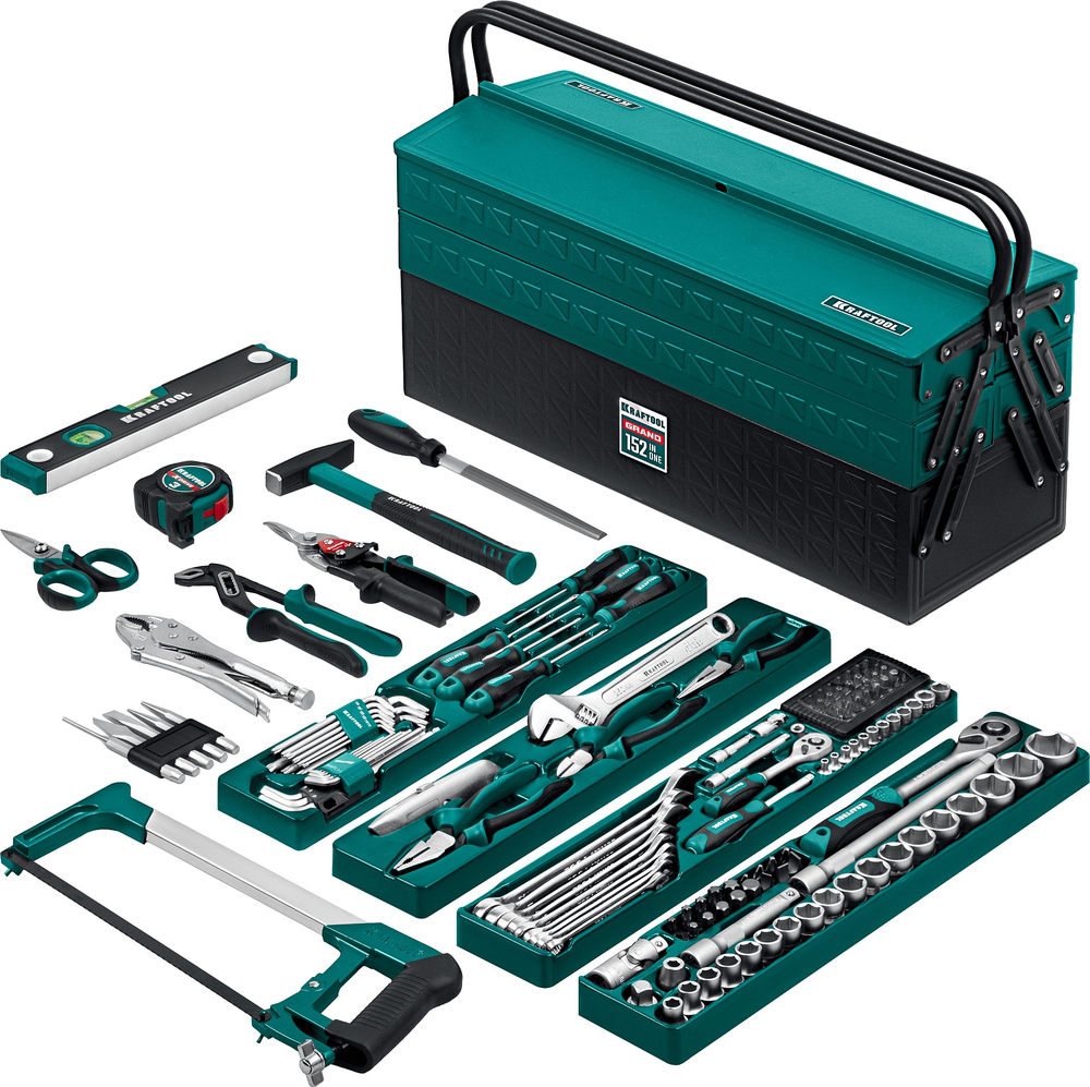 Набор инструмента универсальный 152 предм., (1/2+1/4) GRAND-152 KRAFTOOL 27978-H152