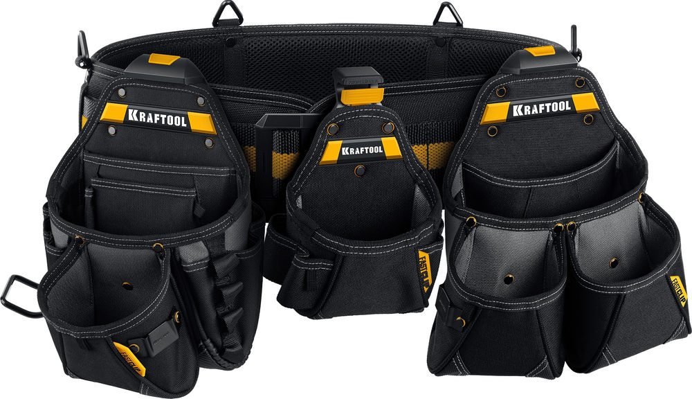 Пояс монтажника в комплекте: пояс монтажника и 3 сумки KBS-4 KRAFTOOL 38760-4