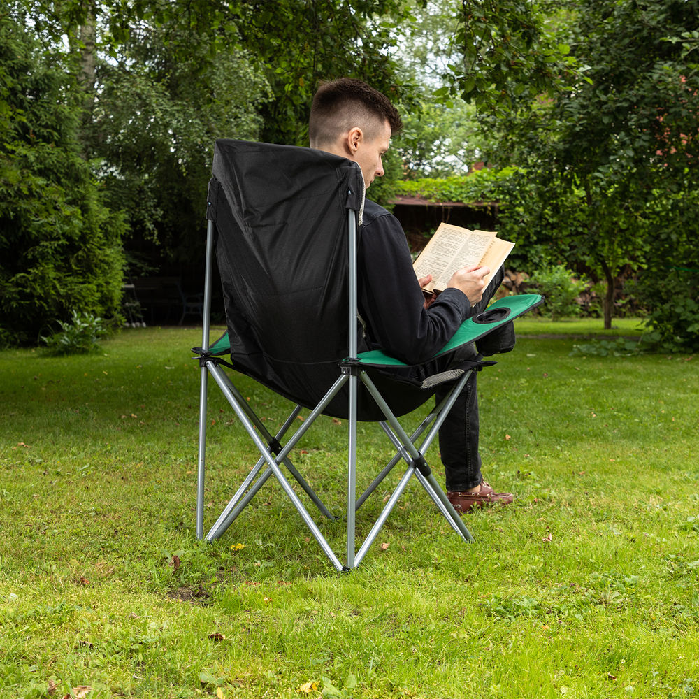 Кресло складное с подлокотниками и подстаканником, 60 х 60 х 110/92 см, Camping Palisad (69592)