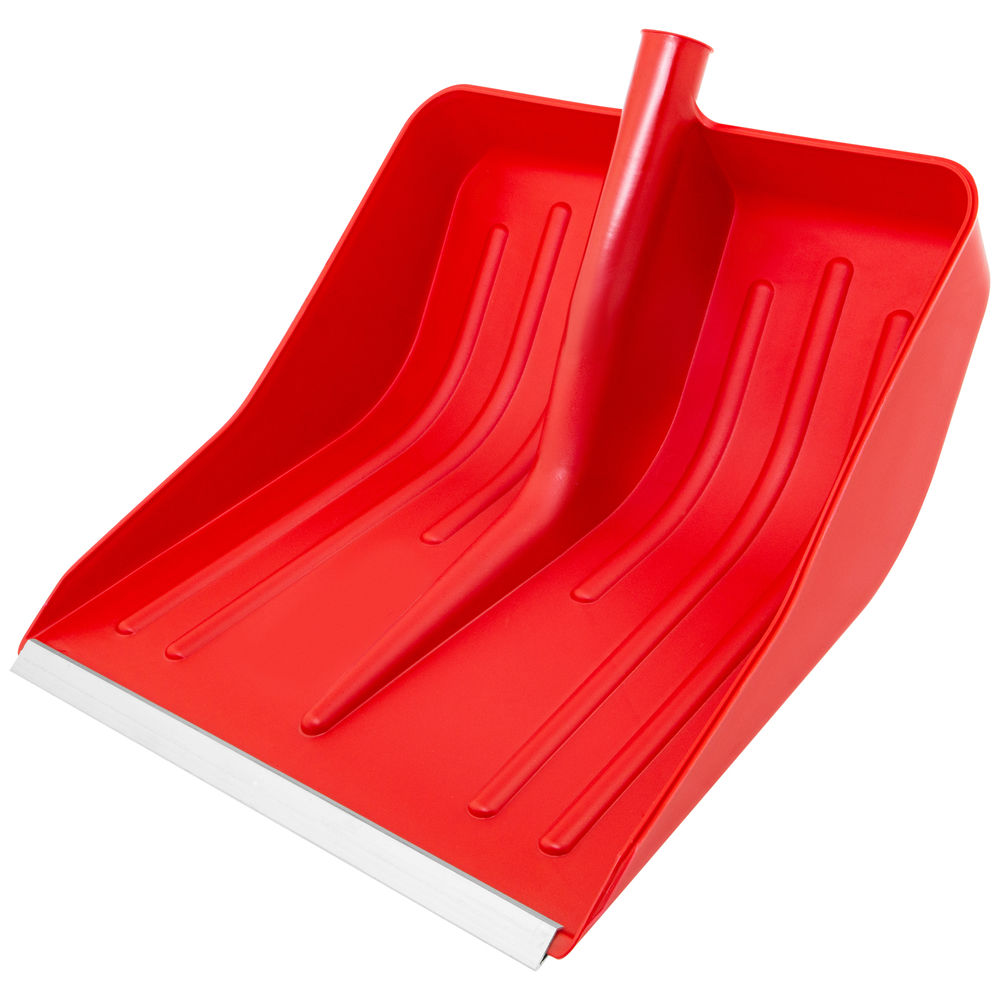 Лопата для уборки снега пластиковая, красная, 420 х 425 мм, без черенка, Сибртех (61617)