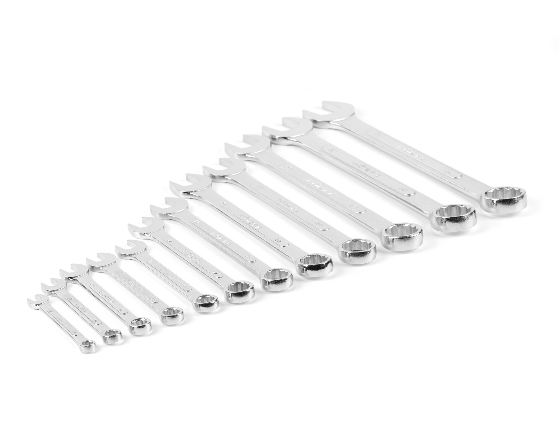 Набор ключей гаечных комбинированных 12 шт. (8-32) хромированный HORTZ