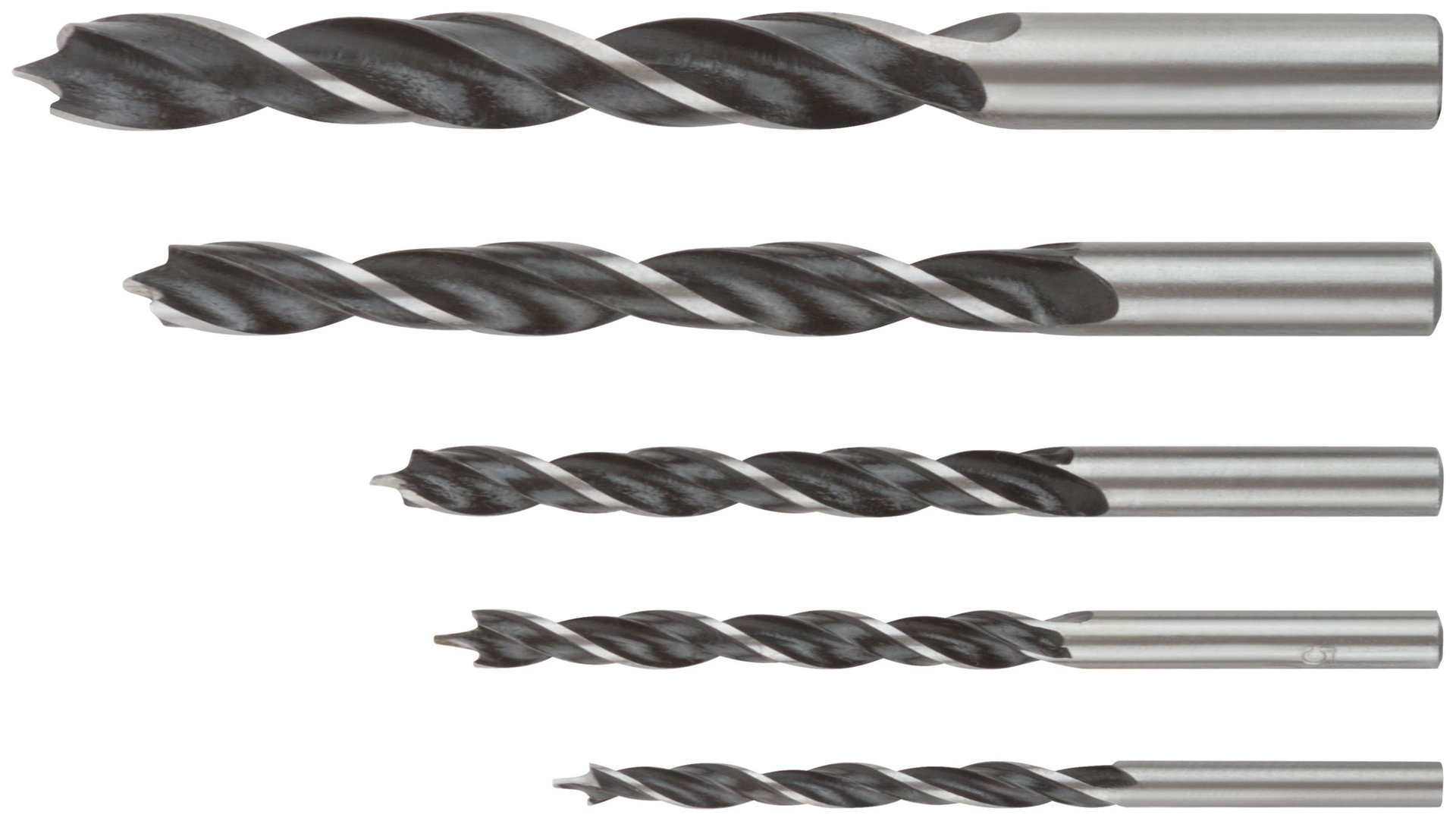 Набор сверл по дереву, пластиковый бокс, 5 шт.(4-5-6-8-10 мм) (36102)