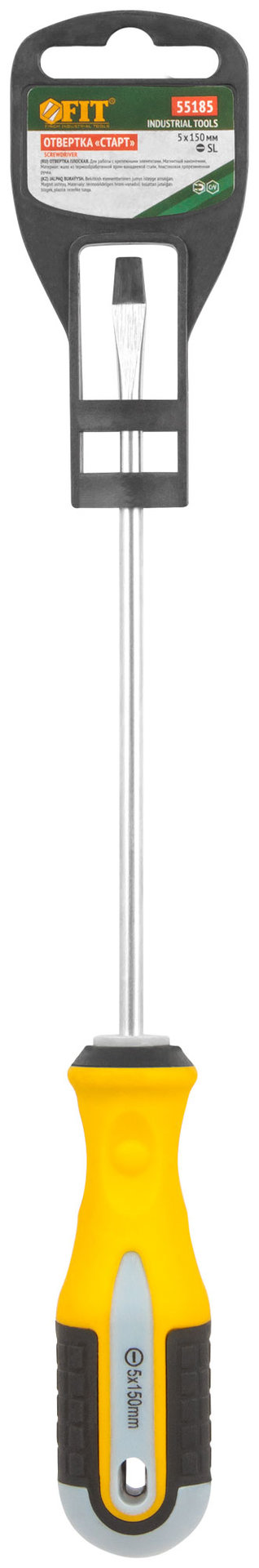 Отвертка Старт, CrV сталь, прорезиненная ручка 5х150 мм SL (55185)