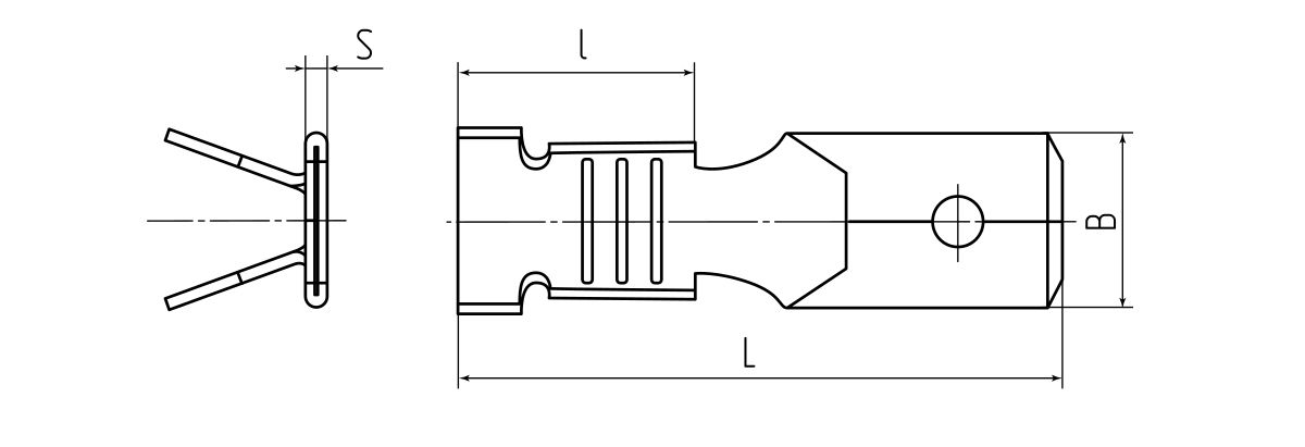 Разъем плоский неизолированный (папа) РП-П 2.5–(6.3) (КВТ) (59138)