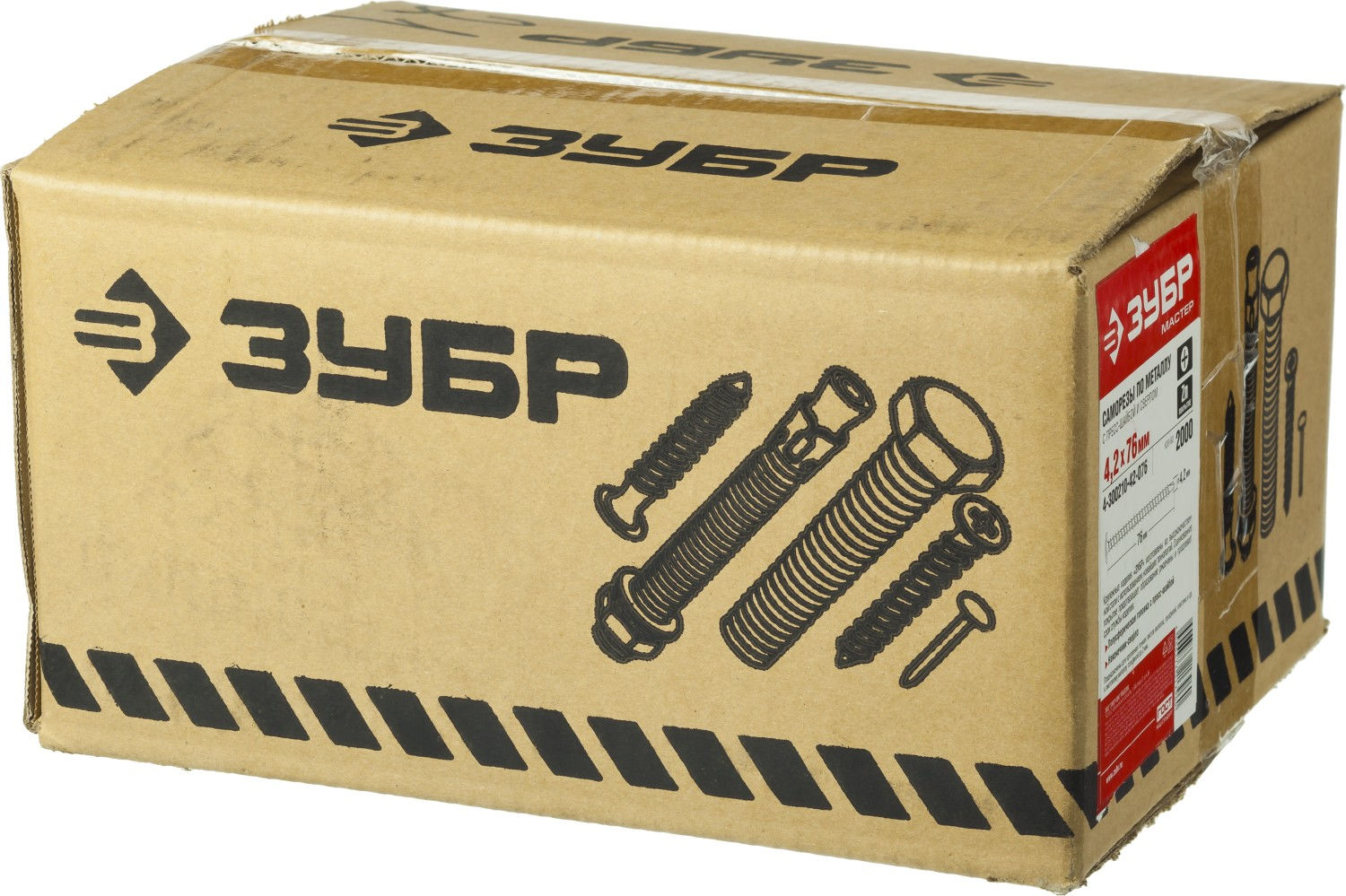 Саморез с пресс-шайбой и сверлом 76 х 4.2 мм, цинк, 2000 шт ЗУБР ПШМ-С 4-300210-42-076