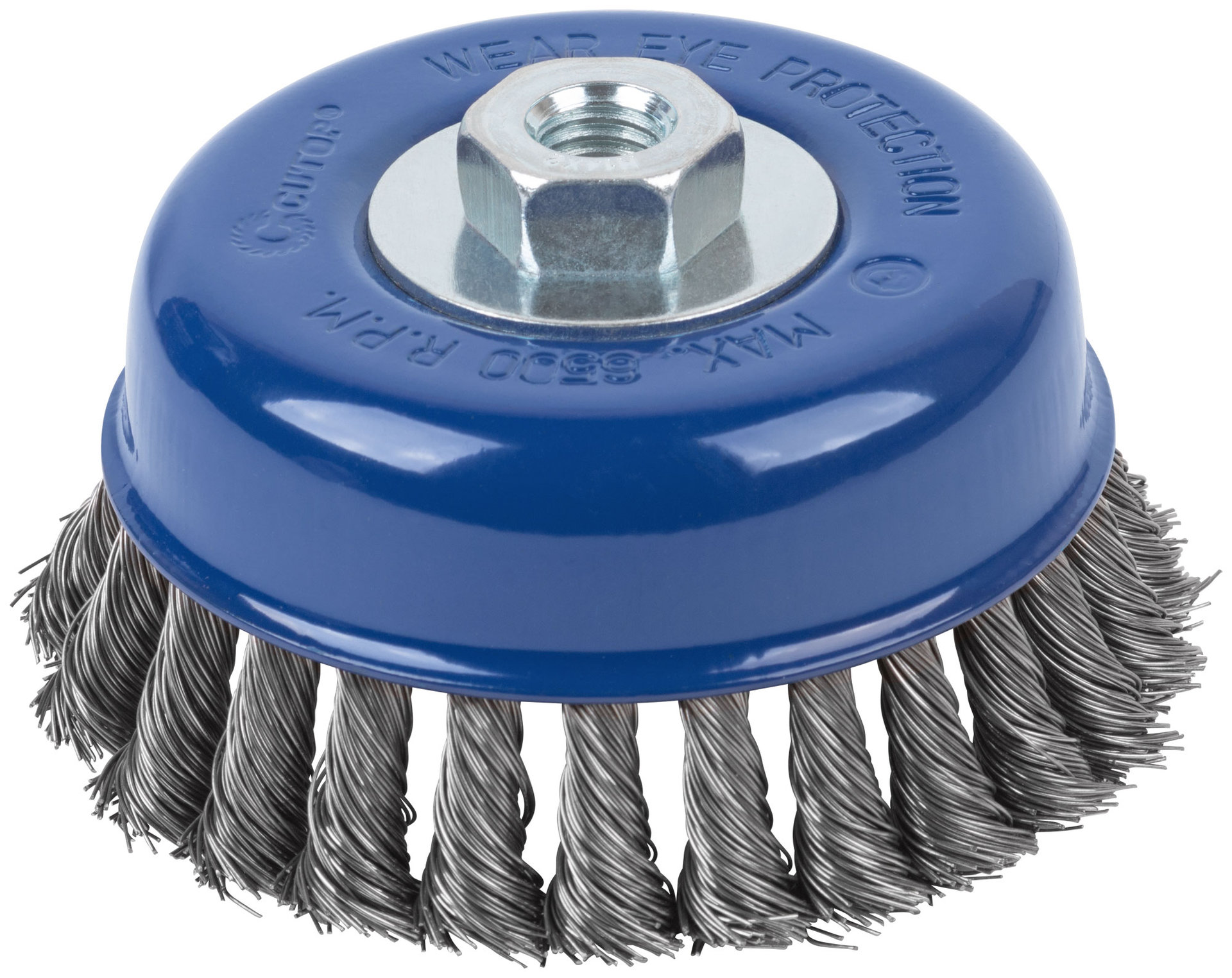 Щетка для УШМ, М14, тип Чашка, крученая витая проволока 0,5 мм, 125 мм, CUTOP Profi (82-523)