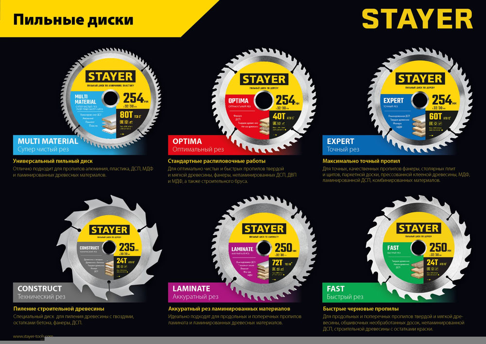 Диск пильный по дереву Expert, 190 x 30/20 мм, 48Т, точный рез STAYER 3682-190-30-48_z01