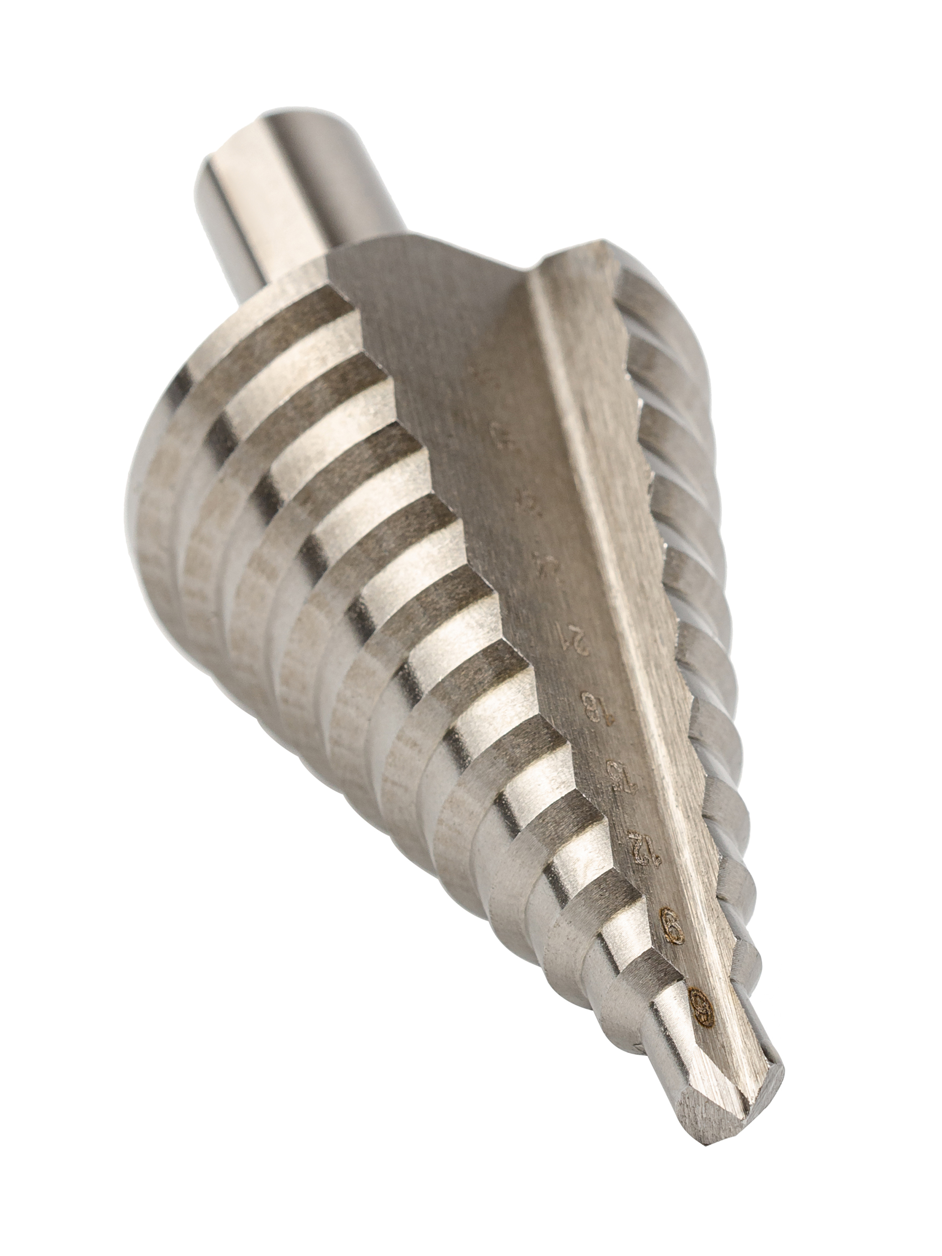 Сверло ступенчатое, HSS, O9-36 мм, прямая канавка, трёхплоскостной хвостовик (ZA-05330)