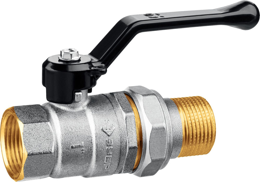 Шаровой кран полнопроходной d 1, ручка-рычаг, «мама-папа», с накидной гайкой ЗУБР 51320-1