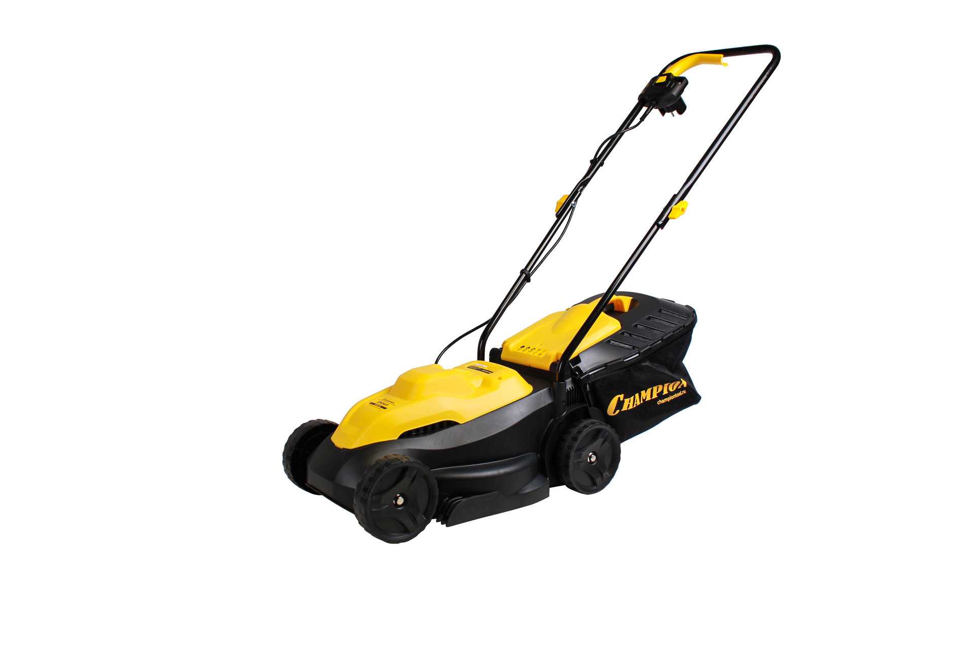 Газонокосилка эл. CHAMPION EM3411 (1 кВт пласт+ткань 30л шир.320мм выс.25-65мм, 6,4кг) (EM3411)