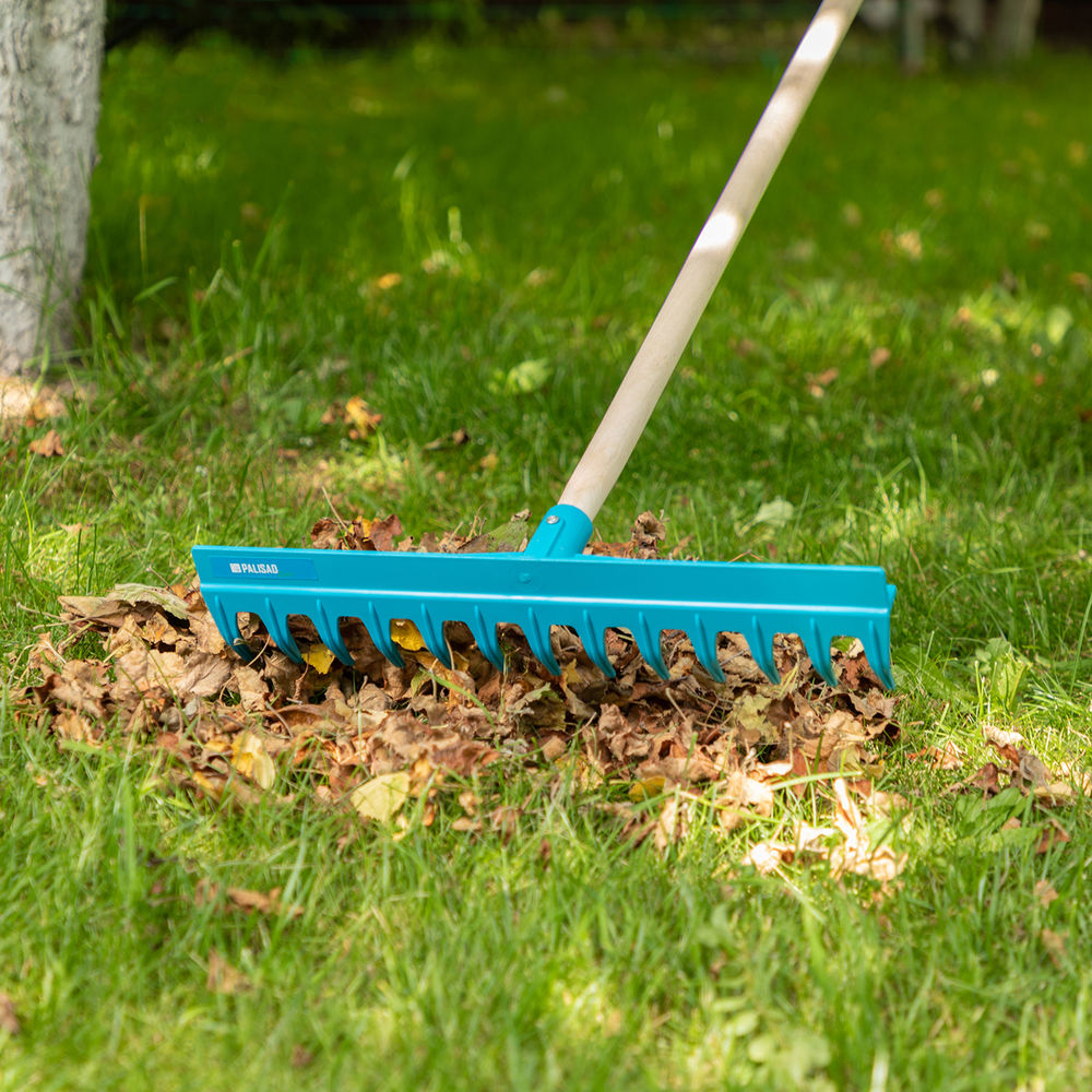 Грабли пластиковые, 430 мм, 13 прямых зубьев, усиленные, без черенка, Luxe, Palisad (61738)