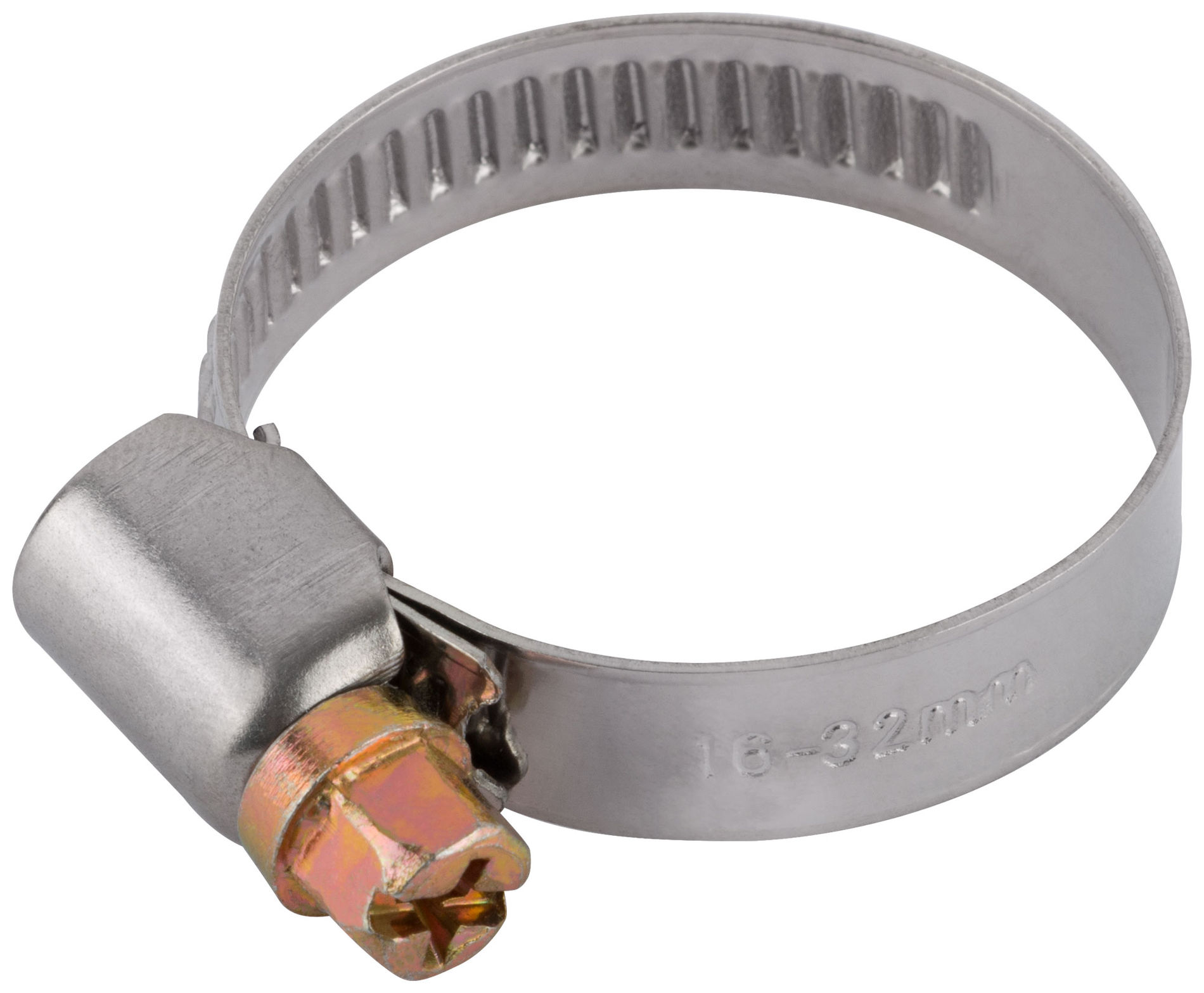 Хомут обжимной (нержавеющая сталь со сваркой) 16-32 мм (64277)