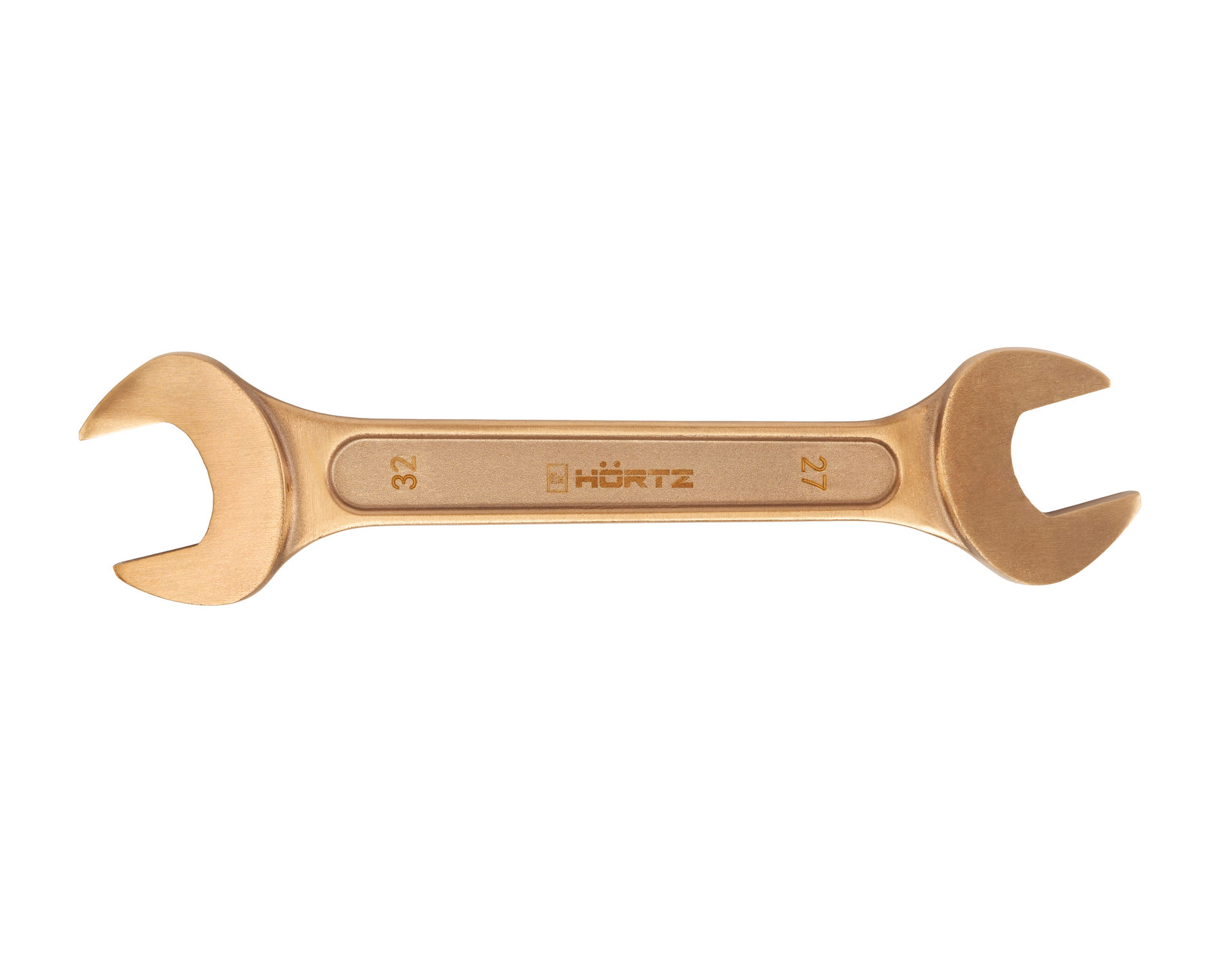 Ключ гаечный рожковый двусторонний 27х32 искробезопасный сплав BeCu 146-2732, HORTZ