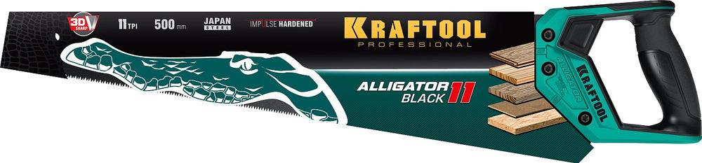 Ножовка для точного реза Alligator Black 11, 500 мм KRAFTOOL 15205-50
