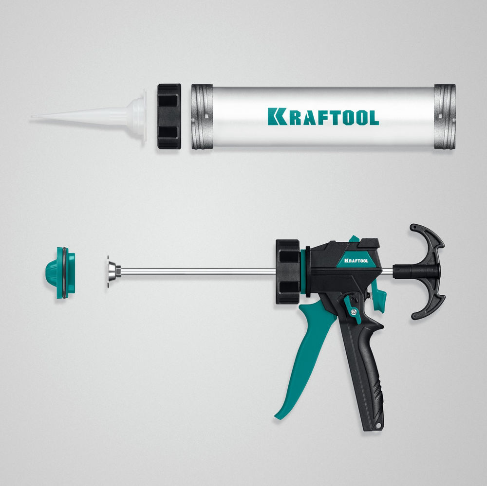 Закрытый пистолет для герметика ULTRA, 310 мл, прямой забор, регулировка силы давления, вариативная антикапельная система KRAFTOOL 06677-31