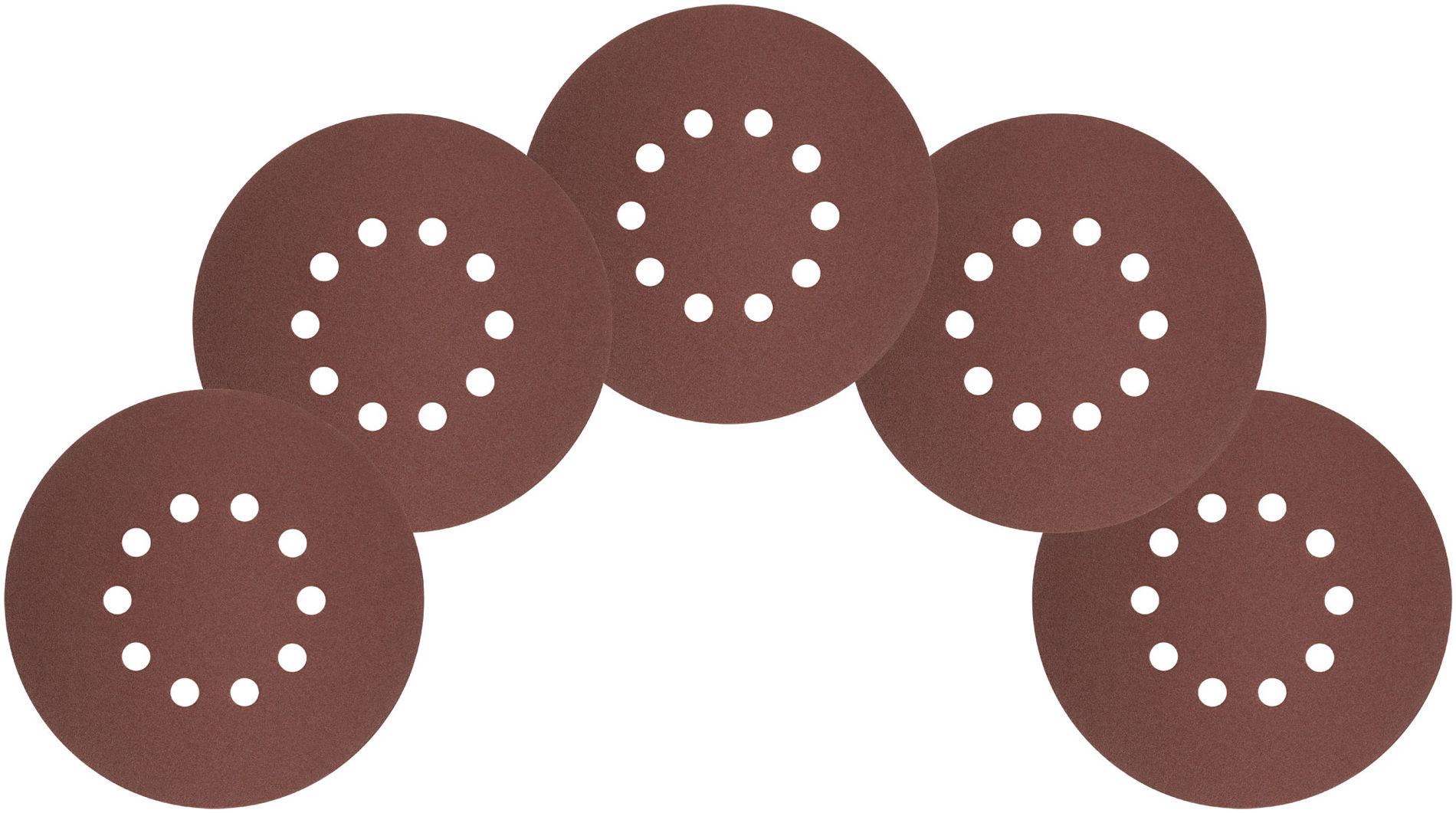 Круги шлифовальные с отверстиями (липучка), алюминий-оксидные, 225 мм, 5 шт. Р 80 (39894)