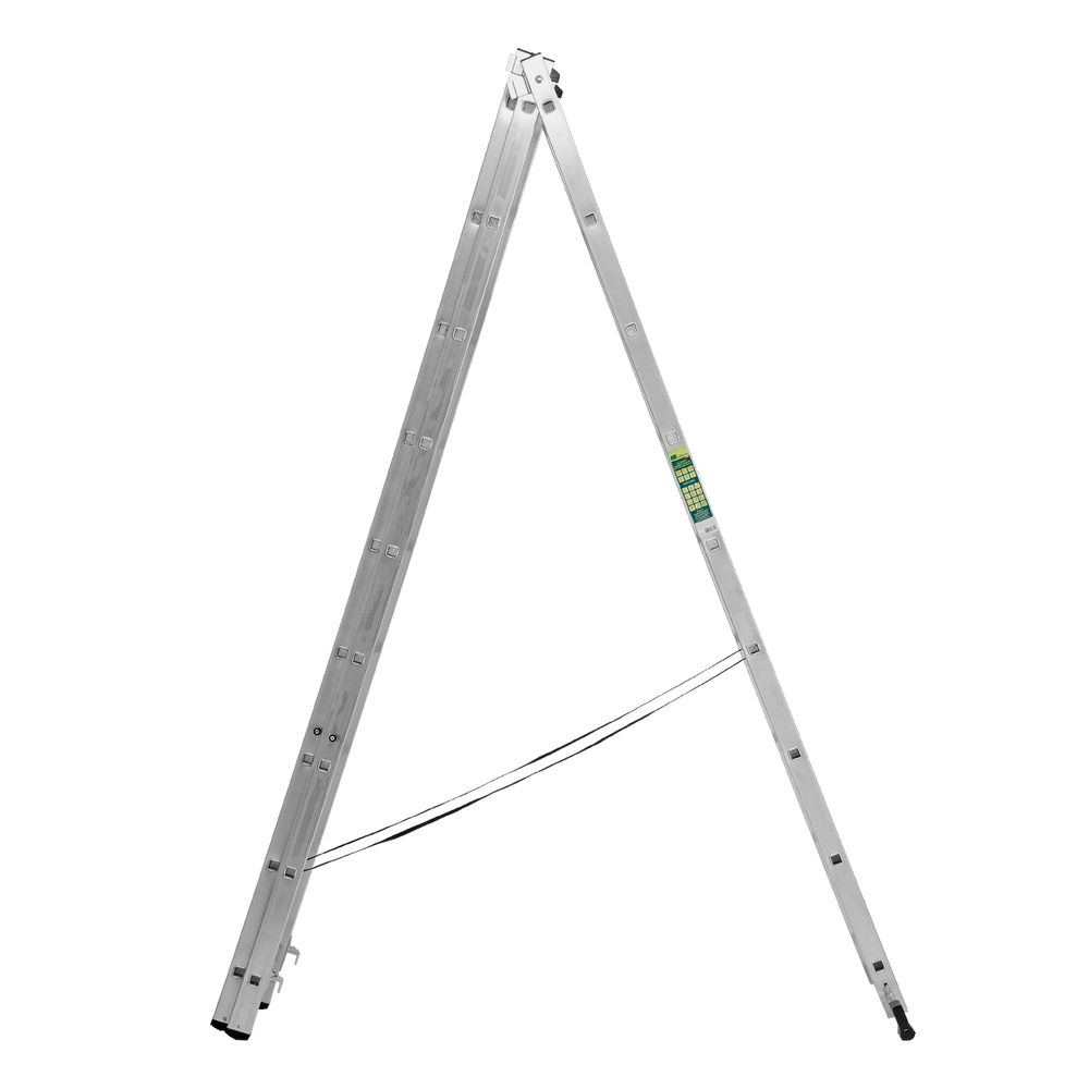 Лестница, 3 х 9 ступеней, алюминиевая, трехсекционная, Сибртех (97819)