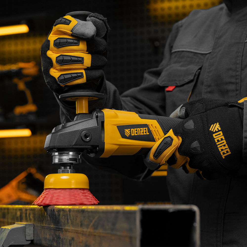 Щетка для УШМ, 75 мм, Чашка, нейлоновая щетина, М14 Denzel (74465)