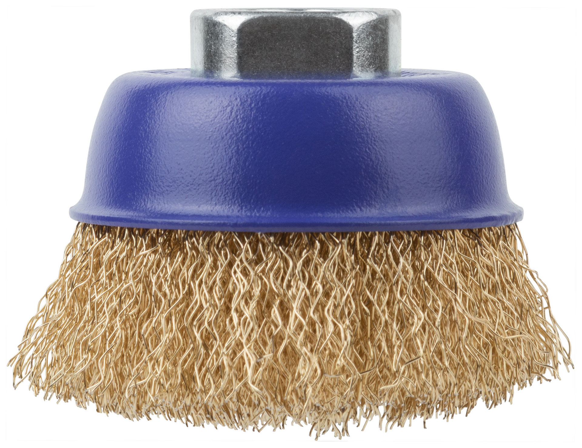 Щетка для УШМ, М14, тип Чашка, латун. витая проволока 0,3 мм, 65 мм, блистер, CUTOP Profi (82-893)