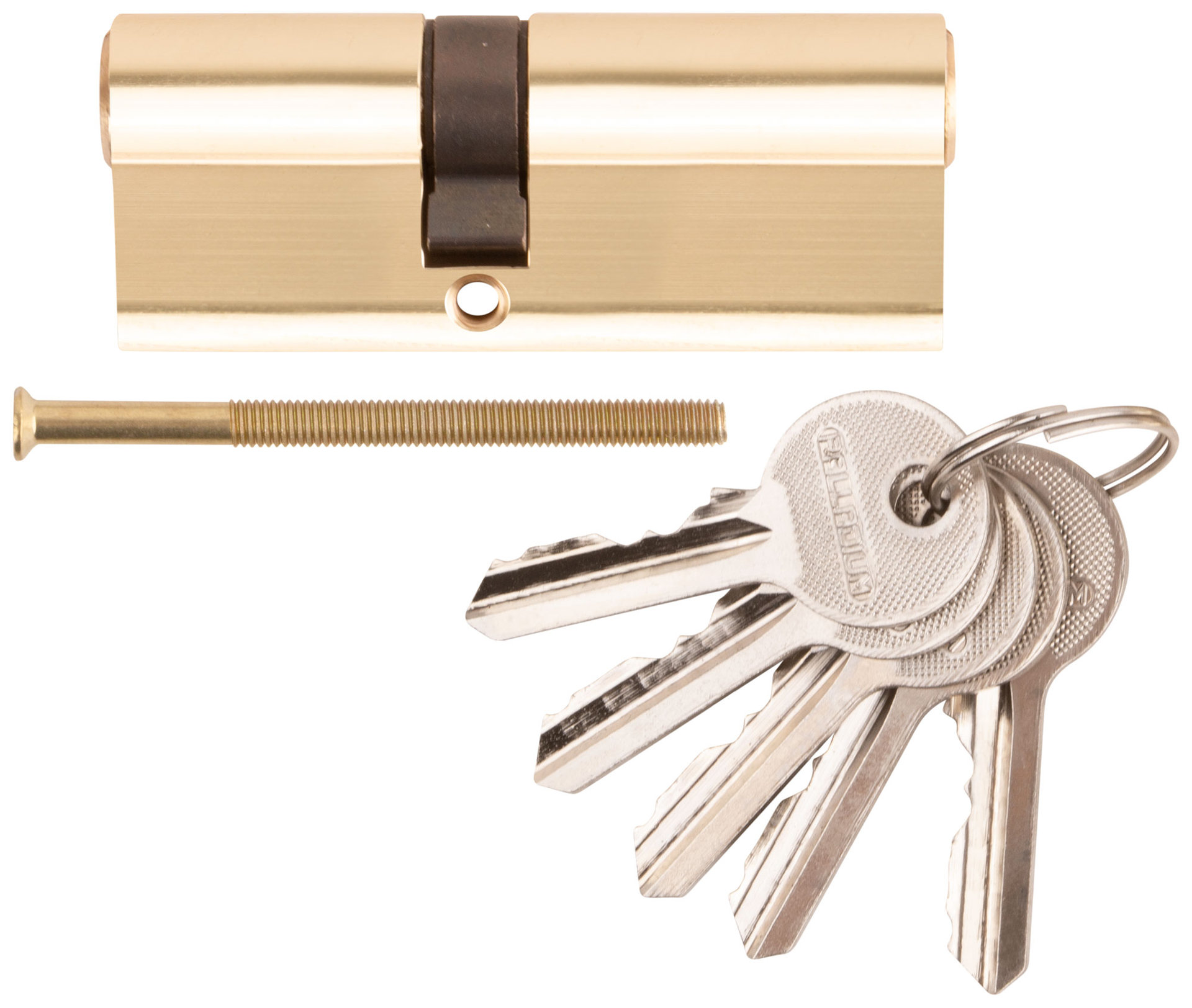 Цилиндровый механизм PALLADIUM асимметричный, 80 мм, ключ-ключ, латунь (67242)