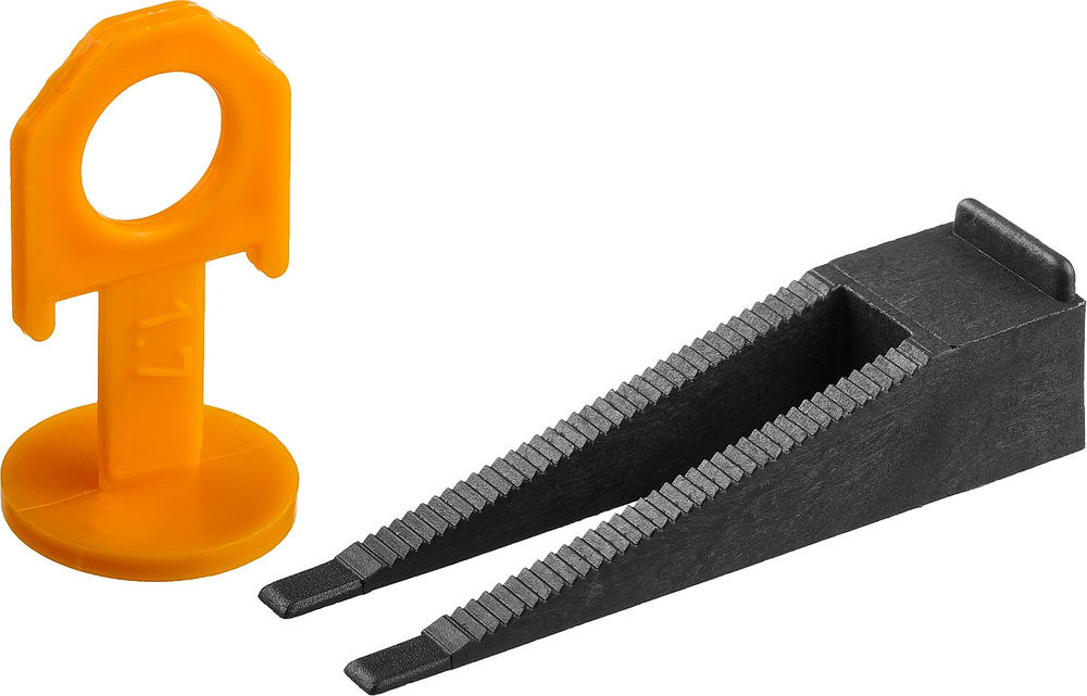 Система выравнивания плитки СВП комплект 1.7 мм, зажим + клин, 50 + 50 шт ЗУБР 3384-H50