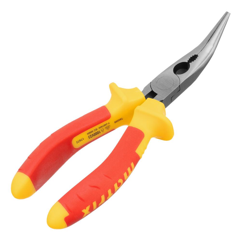 Длинногубцы изогнутые Insulated, 160 мм, двухкомпонентные рукоятки Matrix Professional (17472)