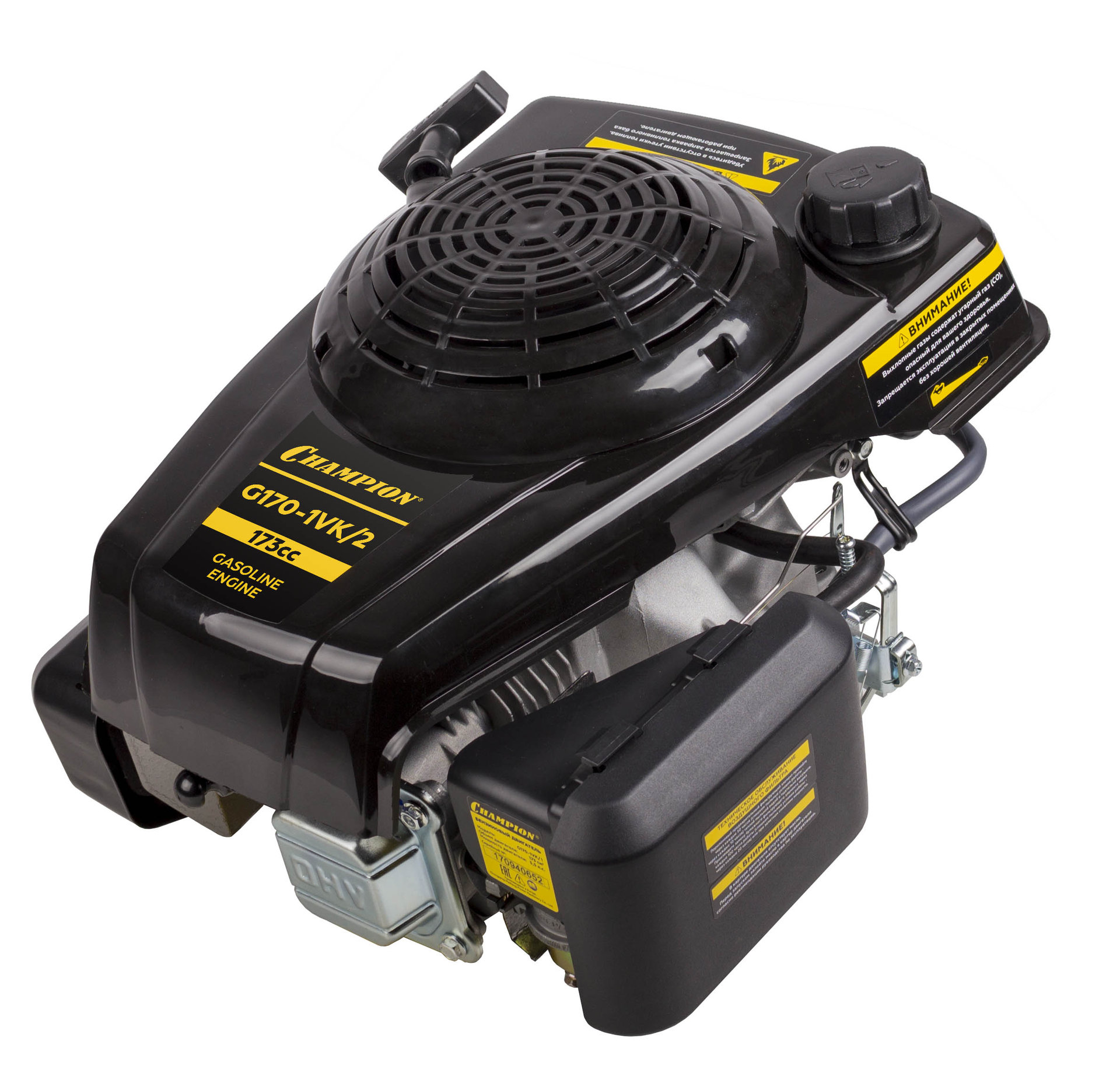 Двигатель 5,5лс/4кВт 173см? вертикальный 22,2мм шпонка 13,6кг для культиваторов CHAMPION G170-1VK/2