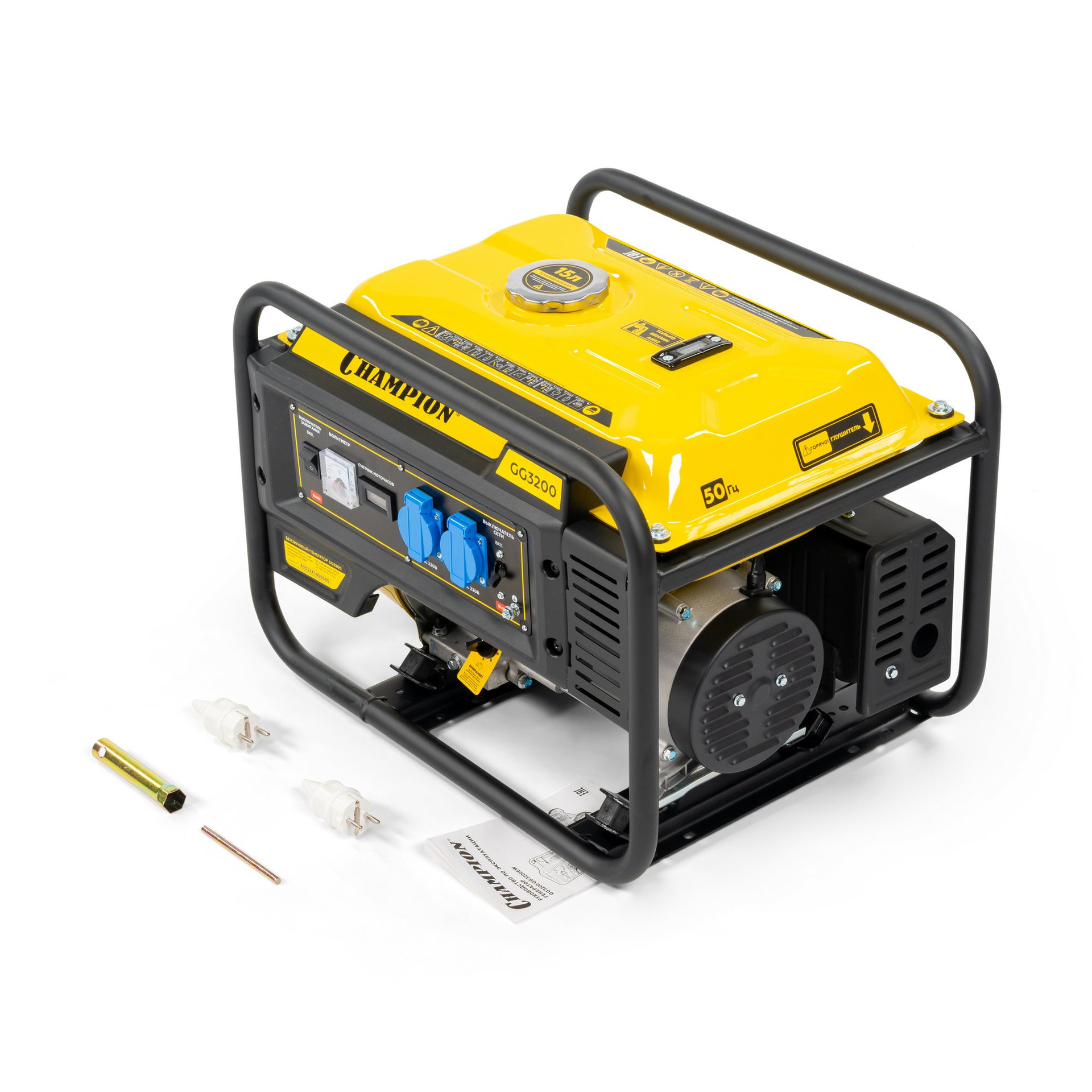 Генератор CHAMPION GG3200 (3,2/3,5кВт 7,5лс 15л 42кг, счетчик) (GG3200)