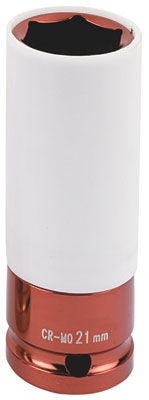 Головка, 1/2, 21 мм, торцевая, 6-гранная, ударная, глубокая, тонкостенная, для литых дисков, Licota, AN4021L