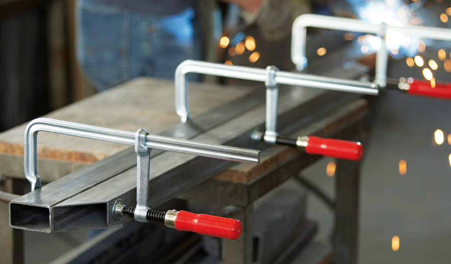 Струбцина цельнометаллическая classiX 100/50, 5 кН, деревянная ручка GS10 BE-GS10