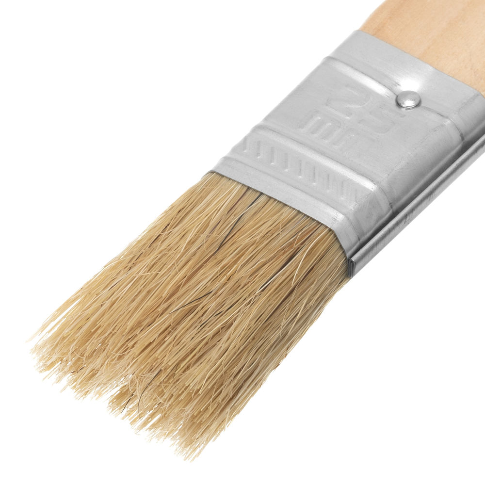 Кисть плоская Стандарт 1 (25 мм) натуральная щетина, деревянная ручка MTX (82520)