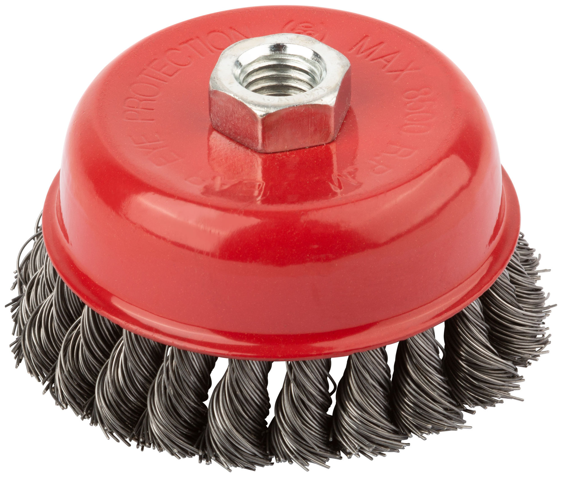 Корщетка чашечная, гайка М14, стальная витая проволока 100 мм (39043)