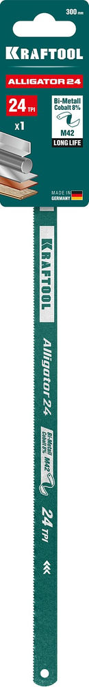 Биметаллическое гибкое полотно по металлу Alligator-24, 24 TPI, 300 мм KRAFTOOL 15942-24-1