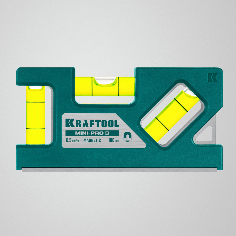 Магнитный компактный уровень Mini-Pro 3, 100 мм KRAFTOOL 34861-010