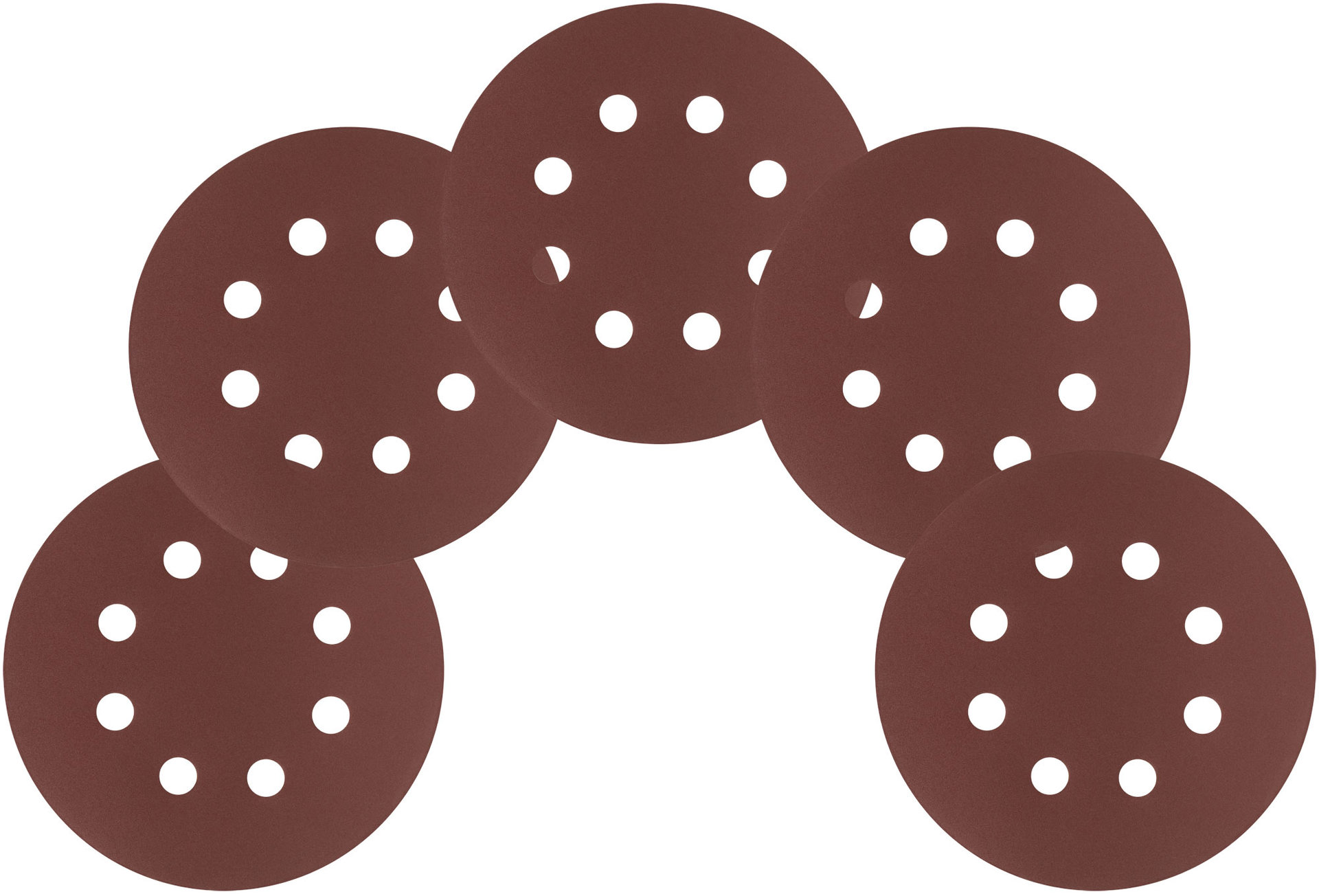 Круги шлифовальные с отверстиями (липучка), алюминий-оксидные, 125 мм, 5 шт. Р 400 (39676)