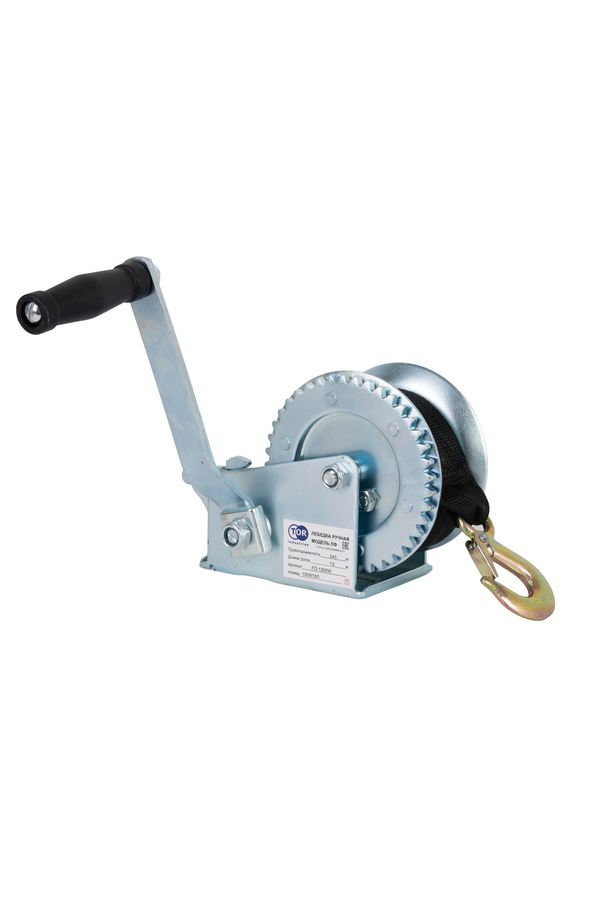 Лебедка ручная TOR ЛФ-1200 (FD) г/п 0,5 т длина ленты 10 м (1001264)
