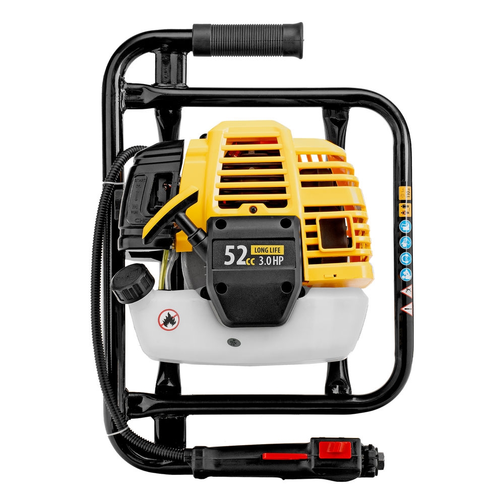 Мотобур DX-52, объем двигателя 52 см3, соединение 20 мм, без шнека Denzel (56001)