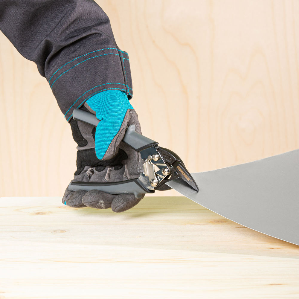 Ножницы по металлу Piranha, 185 мм, прямой и левый рез, сталь СrM, двухкомпонентные рукоятки Gross