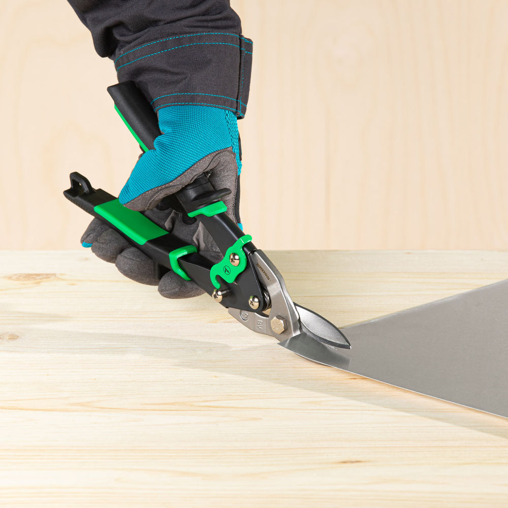 Ножницы по металлу Piranha, 250 мм, прямой и правый рез, сталь СrMo, двухкомпонентные рукоятки Gross