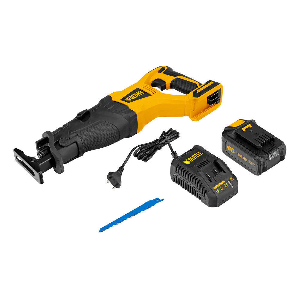 Пила сабельная аккумуляторная бесщет BRC-120, 18В Li-Ion Denzel (28460)