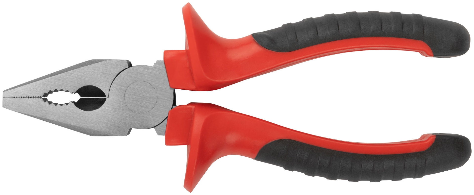 Плоскогубцы комбинированные Оптима, двухцветные обрезиненные ручки, полированная сталь 165 мм (47553)