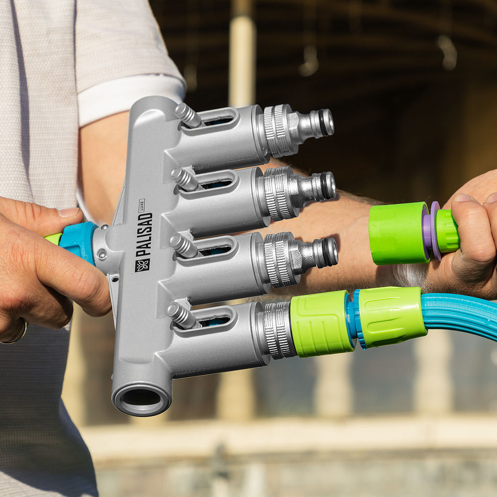 Разветвитель четырехканальный, с внутренней резьбой 3/4, алюминий, LUXE Palisad (65833)