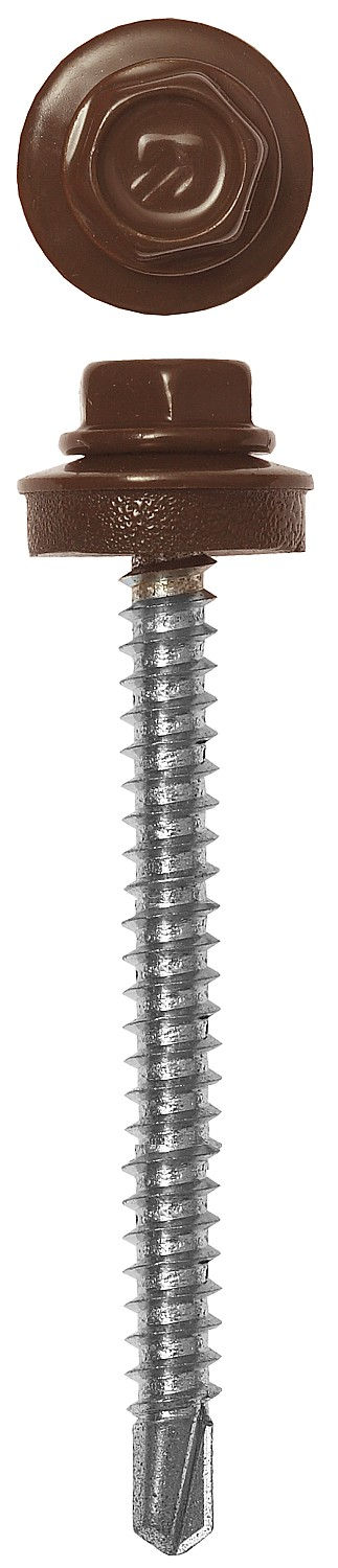 Саморез кровельный 35 х 4.8 мм, RAL 8017 шоколадно-коричневый, 1800 шт Профессионал СКД ЗУБР 4-300310-48-035-8017