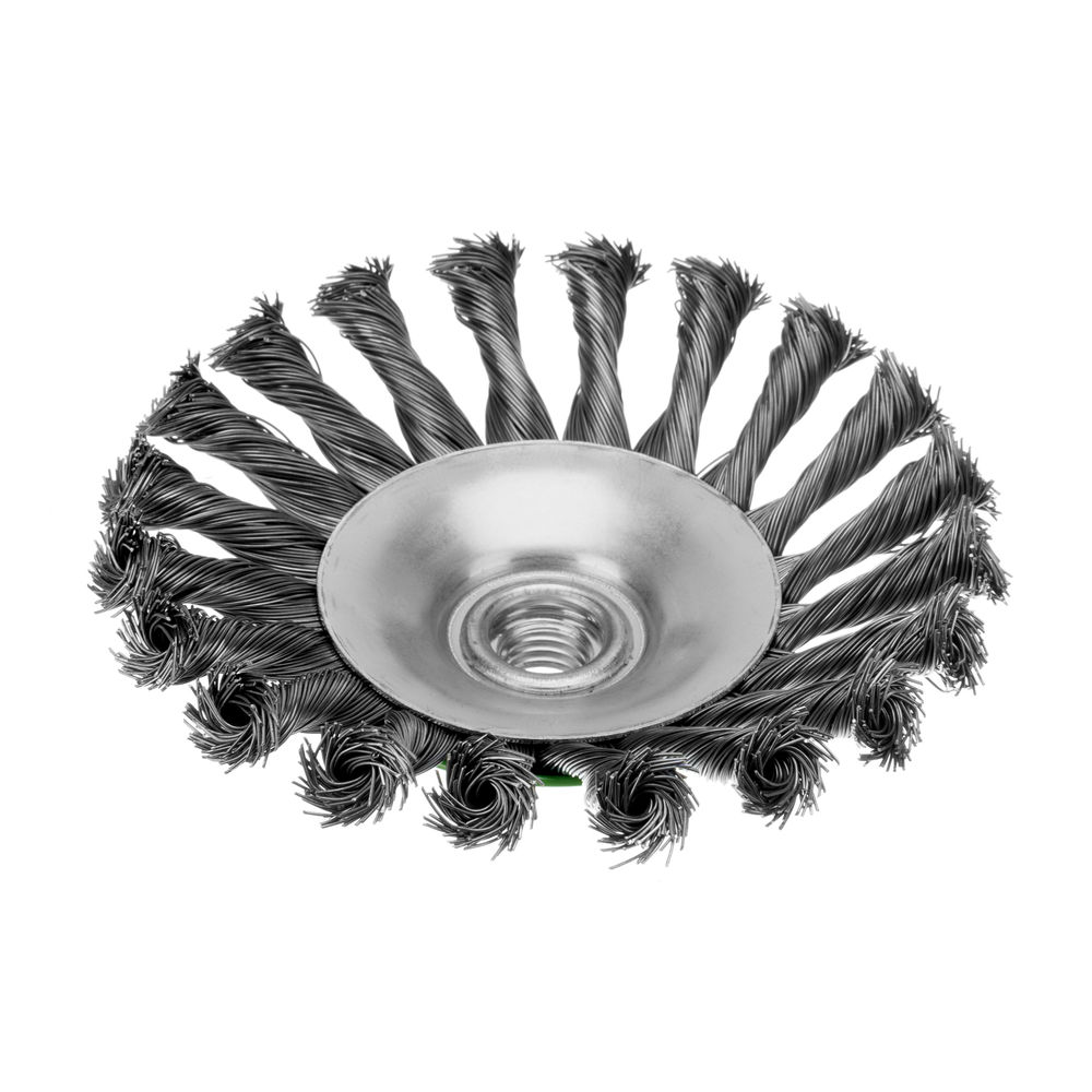 Щетка для УШМ, 125 мм, М14, тарелка, крученая металлическая проволока Сибртех (746117)