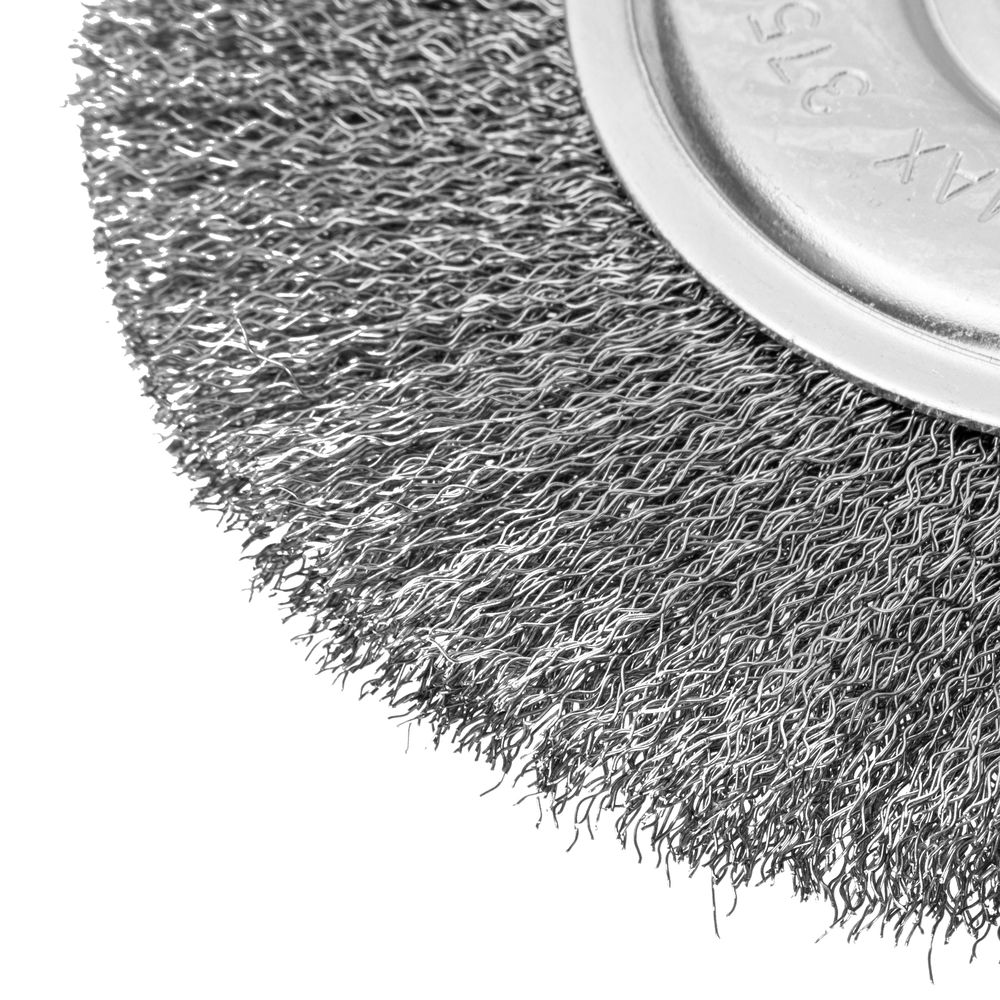 Щетка для УШМ, 200 мм, посадка 22.2 мм, плоская, витая проволока 0.3 мм Сибртех (746687)