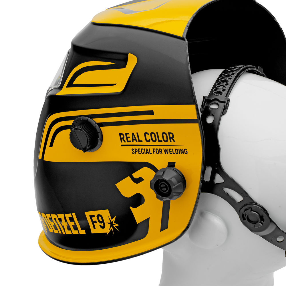 Щиток защитный лицевой (маска сварщика) F9, см. окно 100x60, Real Color, DIN 4-8/9-13// Denzel (89718)