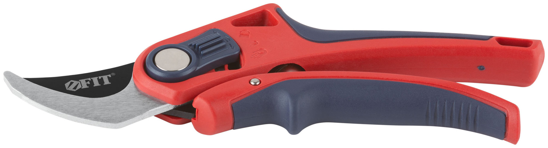 Секатор Профи, режущие кромки внахлест, регулировка раскрытия, ленточная пружина, прорезин. ручки 210 мм (77090)