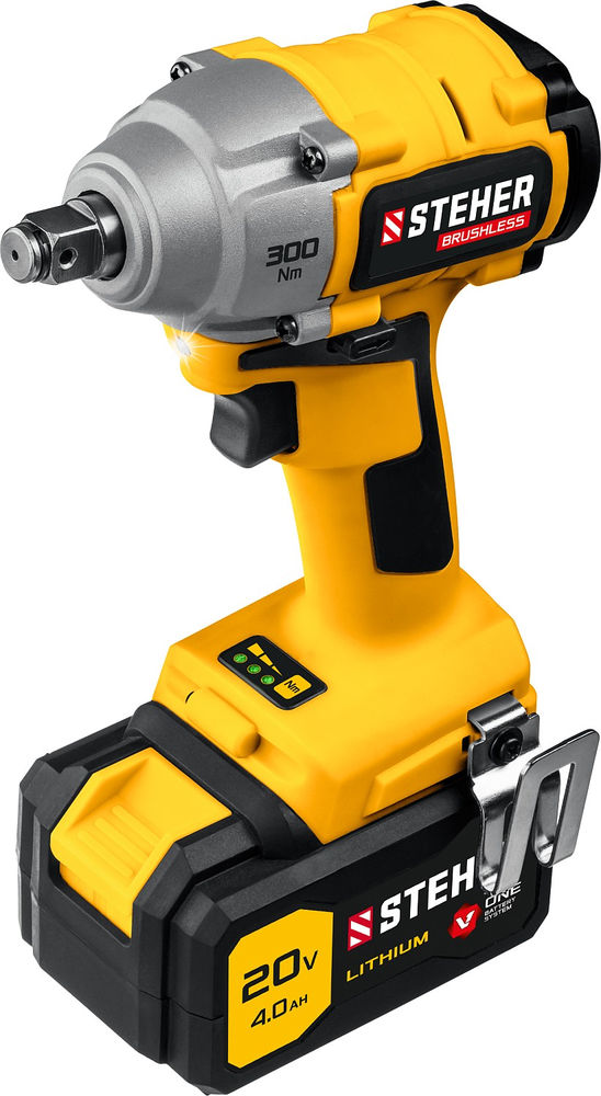 Гайковерт бесщеточный кейс STEHER V1 20 В 300 Н·м 1 АКБ (4 А·ч) CWB-300-1  
