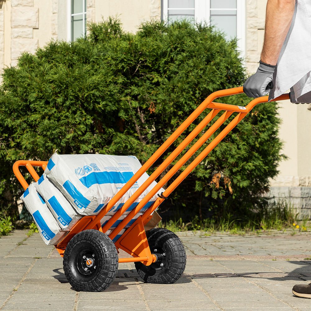 Тележка ручная 2-х колесная, усиленная, г/п 250кг, откидная платформа 530х400мм Сибртех